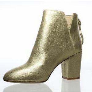 Aldo Dominicaa Gold Rear Zip Ankle Booties